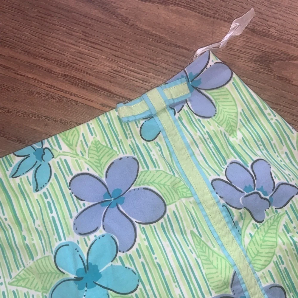 Vintage Lilly Pulitzer flower printed skirt with bow